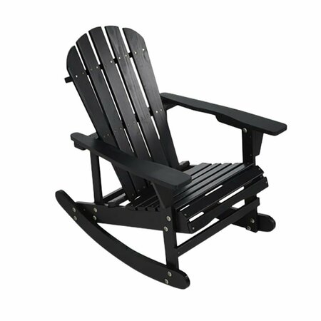 MOOOTTO Adirondack Rocking Chair Solid Wood Outdoor Furniture for Patio, Backyard, Garden TBZOSW2008BKSW